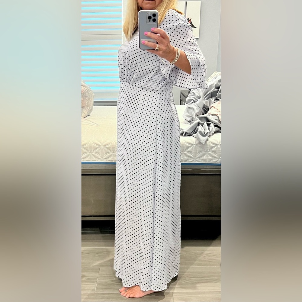 Who What Wear long polka dot dress.  size L